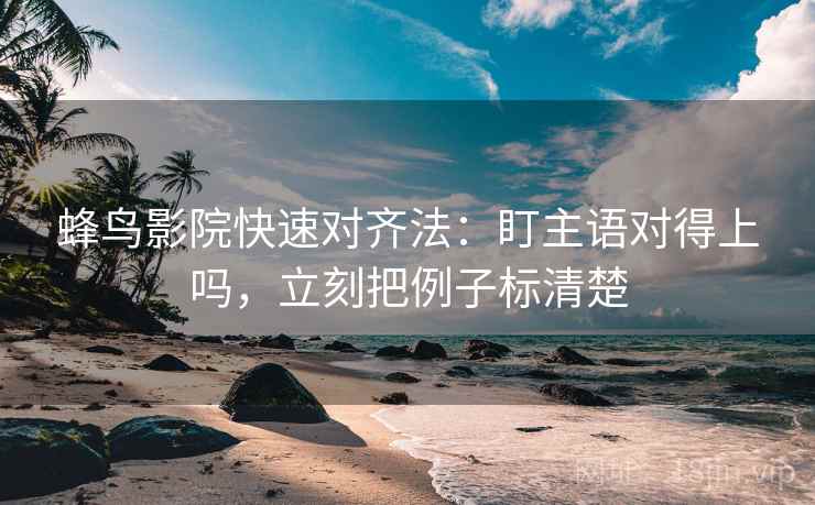 蜂鸟影院快速对齐法：盯主语对得上吗，立刻把例子标清楚